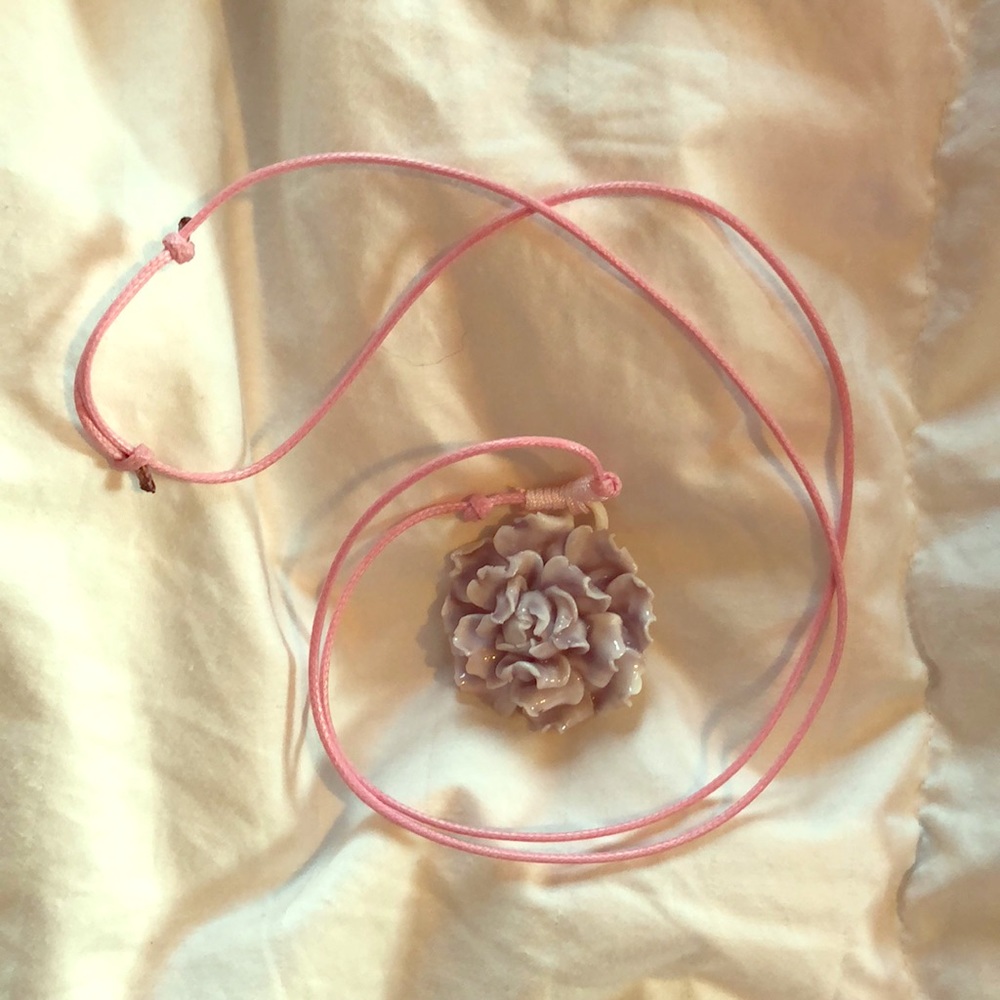 Adjustable Ceramic Flower Necklace!!!